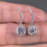 Load image into Gallery viewer, Huitan New Trendy Square Shape Drop Earrings Brilliant Bridal Engagement Wedding Jewelry Elegant Female Dangle Earring Nice Gift
