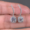 Huitan New Trendy Square Shape Drop Earrings Brilliant Bridal Engagement Wedding Jewelry Elegant Female Dangle Earring Nice Gift