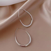 Hot Sale 925 Silver Needle Geometric Oval Hoop Earrings For Women Simple Desgin Earrings Party Wedding Jewelry eh2008