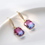 Load image into Gallery viewer, Trendy Cubic Zirconia Copper Drop Earrings For Women Girls Brown Crystal Pendant Earring Party Birthday Daily Jewelry
