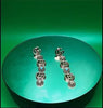 Vintage Silver Interlocking G Drop Earrings with Turquoise Accents