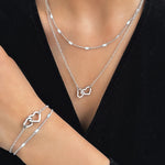 Load image into Gallery viewer, Stainless Steel Jewelry Sets High-end Atmosphere Love Bracelet Love Necklace Double Chain Design Jewelry Sets For Women Jewelry

