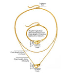 Load image into Gallery viewer, Stainless Steel Jewelry Sets High-end Atmosphere Love Bracelet Love Necklace Double Chain Design Jewelry Sets For Women Jewelry
