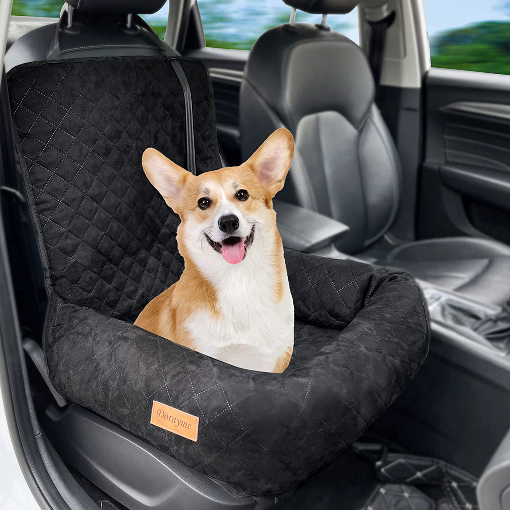 Dog Car Seat Pet Booster Car Seat for Small Mid Dogs, Dog Car Seat Is Safe and Comfortable, and Can Be Disassembled for Easy Cleaning, Comfy Ultra Soft Car Travel Bed (Black) (Black)