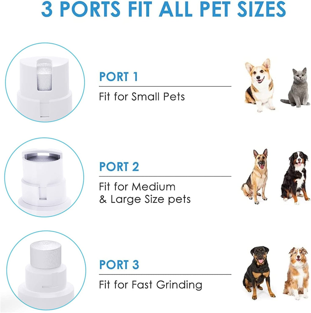 Pet Nail Grinder for Dogs,Electric USB Rechargeable Pet Nail Trimmer Clipper Painless Soft Paws Grooming & Smoothing for Small Medium Large Dogs & Cats Puppy