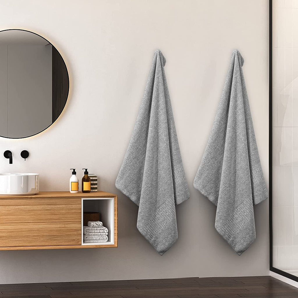 Bath Towels Set of 4 Premium Bath Towels 35” X 63” Oversized Towels for Bathroom Quick Drying & Lightweight Bath Sheets Towels for Adults - Multipurpose Use as Fitness, Bathroom, Shower (Grey)