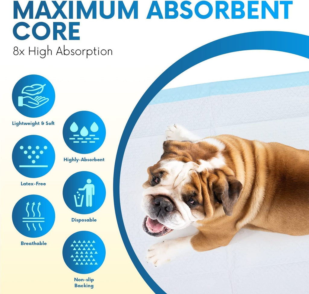 Puppy Pads - 50-Count, 23X24 - Advanced Leakproof Technology for Housebreaking and Training - Ultra Absorbent Puppy Pee Pads - Ideal for Dogs, Puppies, & Cats - Attractant Pet Training Pads