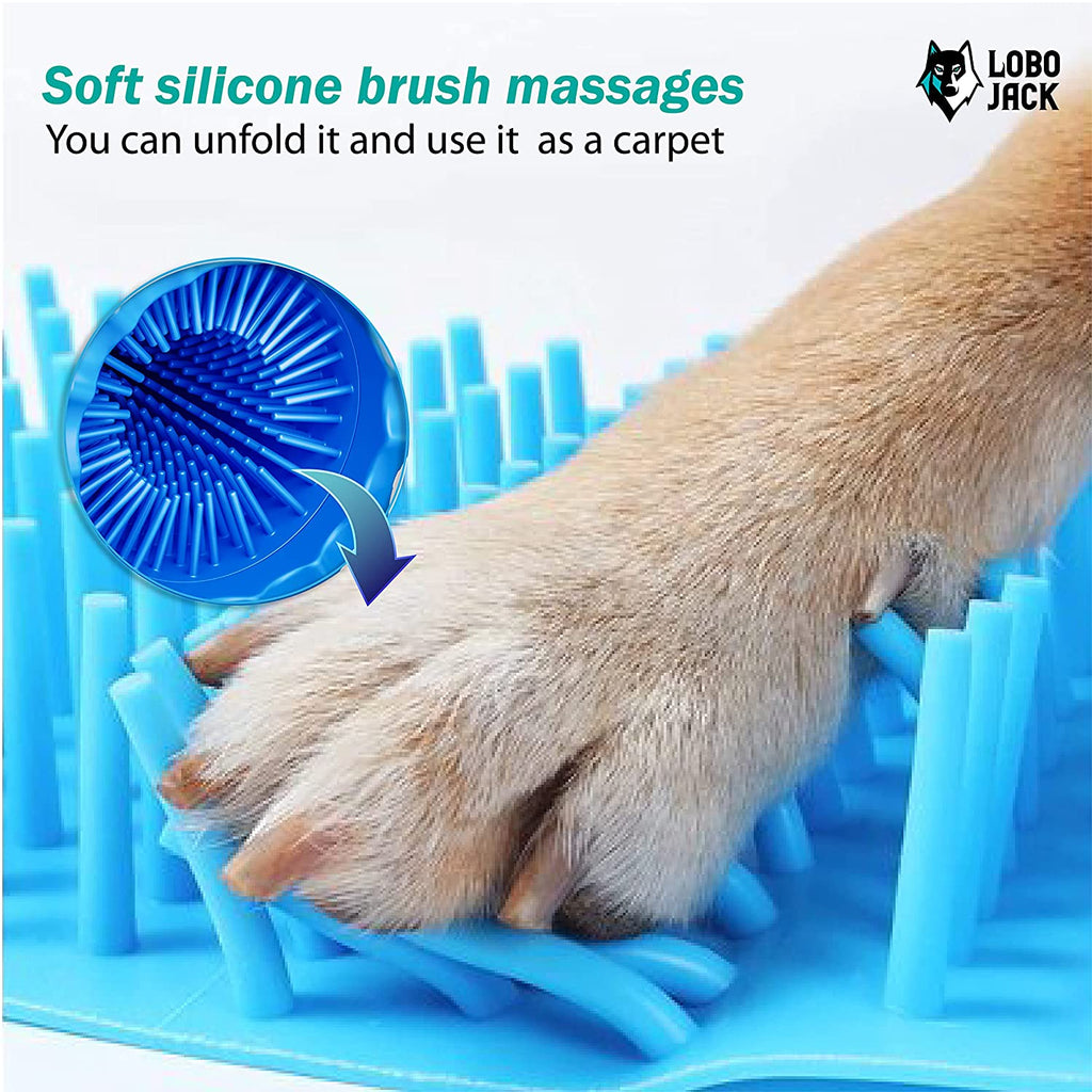 Dog Paw Cleaner, Portable Pet Cleaning 360º Silicone Washer Cup, for Small and Medium Breed Cats and Dogs (Blue)