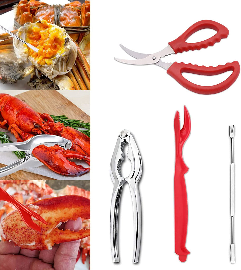 9Pcs Seafood Tools Set Crab Lobster Crackers Stainless Steel Forks Opener Shellfish Lobster Crab Leg Sheller Nut Crackers