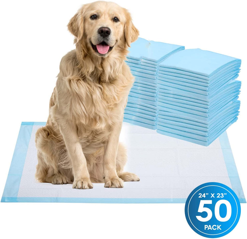 Puppy Pads - 50-Count, 23X24 - Advanced Leakproof Technology for Housebreaking and Training - Ultra Absorbent Puppy Pee Pads - Ideal for Dogs, Puppies, & Cats - Attractant Pet Training Pads
