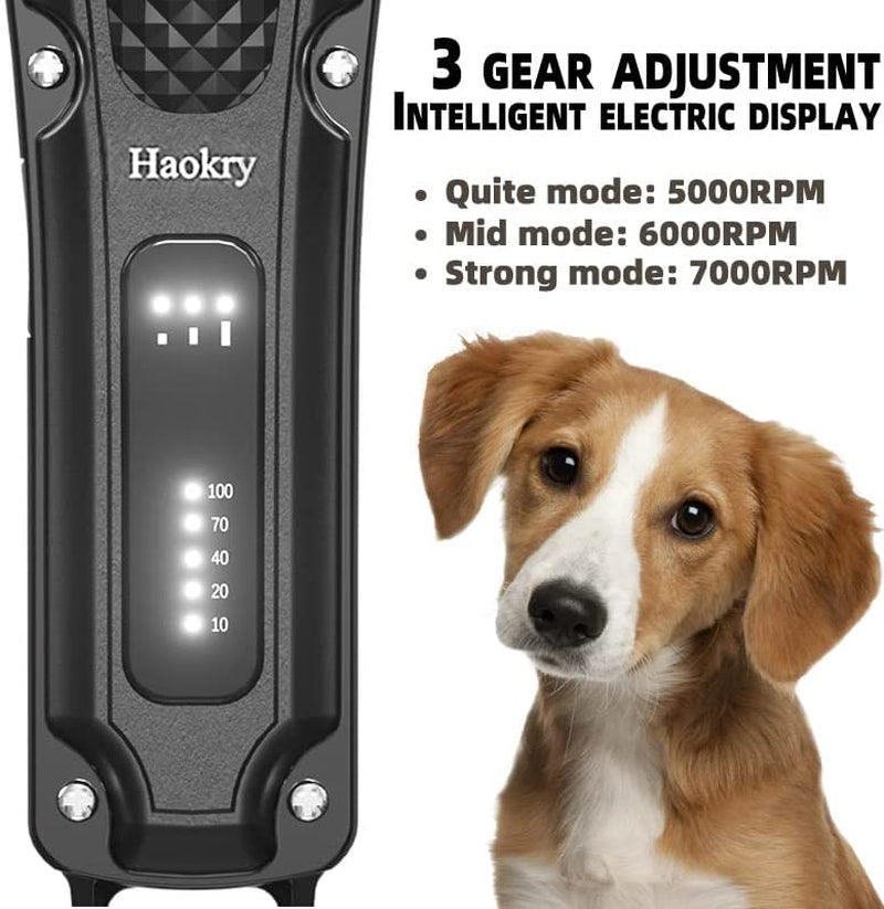 Dog Clippers for Grooming, Low Noise Rechargeable Dog Grooming Kits Cordless Pet Grooming Tool Professional Dog Hair Trimmer for Thick Heavy Coats Pet Clippers Electric Dog & Cat Grooming Kit
