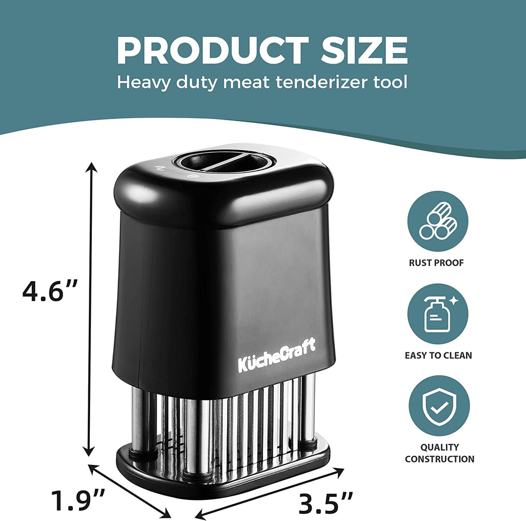 Meat Tenderizer Tool with 56 Stainless Steel Ultra Sharp Needle Blade, Durable Meat Tenderizer with Safety Lock, Detachable Chicken Tenderizer for Beef, Steak, Meat Tenderizer Machine