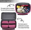 Pet Travel Bag, Double-Layer Pet Supplies Backpack (For All Pet Travel Supplies), Pet Travel Backpack with 2 Silicone Collapsible Bowls and 2 Food Baskets Pink
