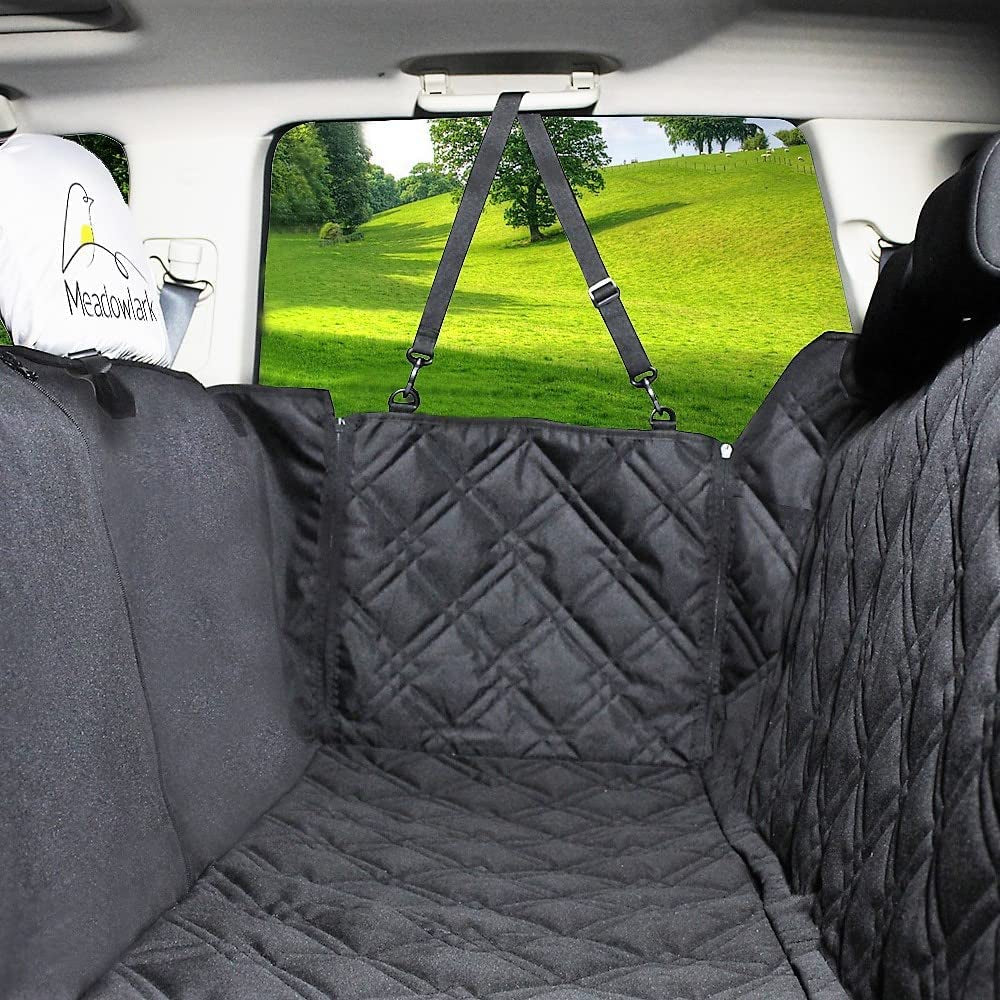 XL Premium Hammock Dog Car Seat Cover Back Seat, Dog Cover Car Seat Protector, Non-Slip, Dog Stuff, anti Shock, Water Repellant, Pet Car Seat Cover for Dogs W/Seat Belt & 2 Headrest Covers