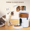 Automatic Cat Feeder with APP Control Cat Food Dispenser with Voice Recorder Timed Small Pet Feeder with Programmable Timer 1-8 Meals per Day for Cats,Large Dogs,Multiple Pets (White-4L)