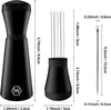 MEINV WDT Espresso Distribution Tool, 0.35Mm 7Needles Coffee Stirrer Distributor with Latte Art Pen & Stand, Aluminum Alloy Espresso Whisk with 3 Replaceable Needles for Coffee Bar Baristas (Black)