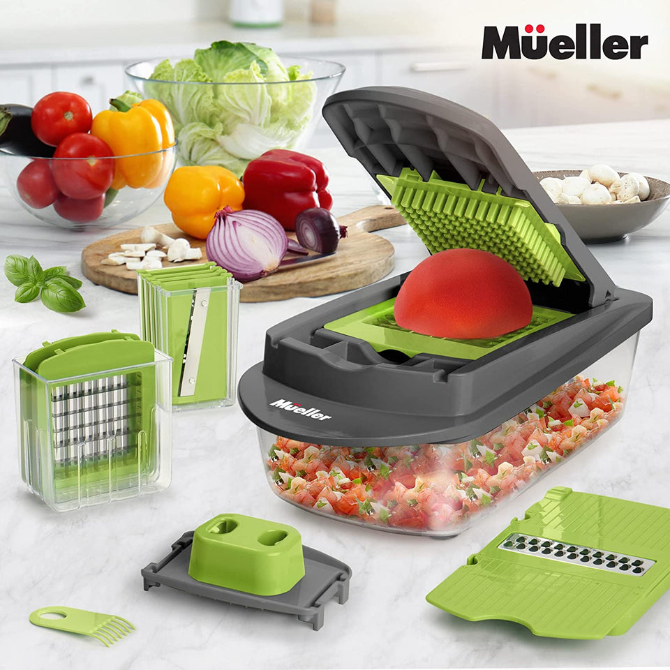 Mueller Vegetable Chopper - Heavy Duty Vegetable Slicer - Onion Chopper  with Con