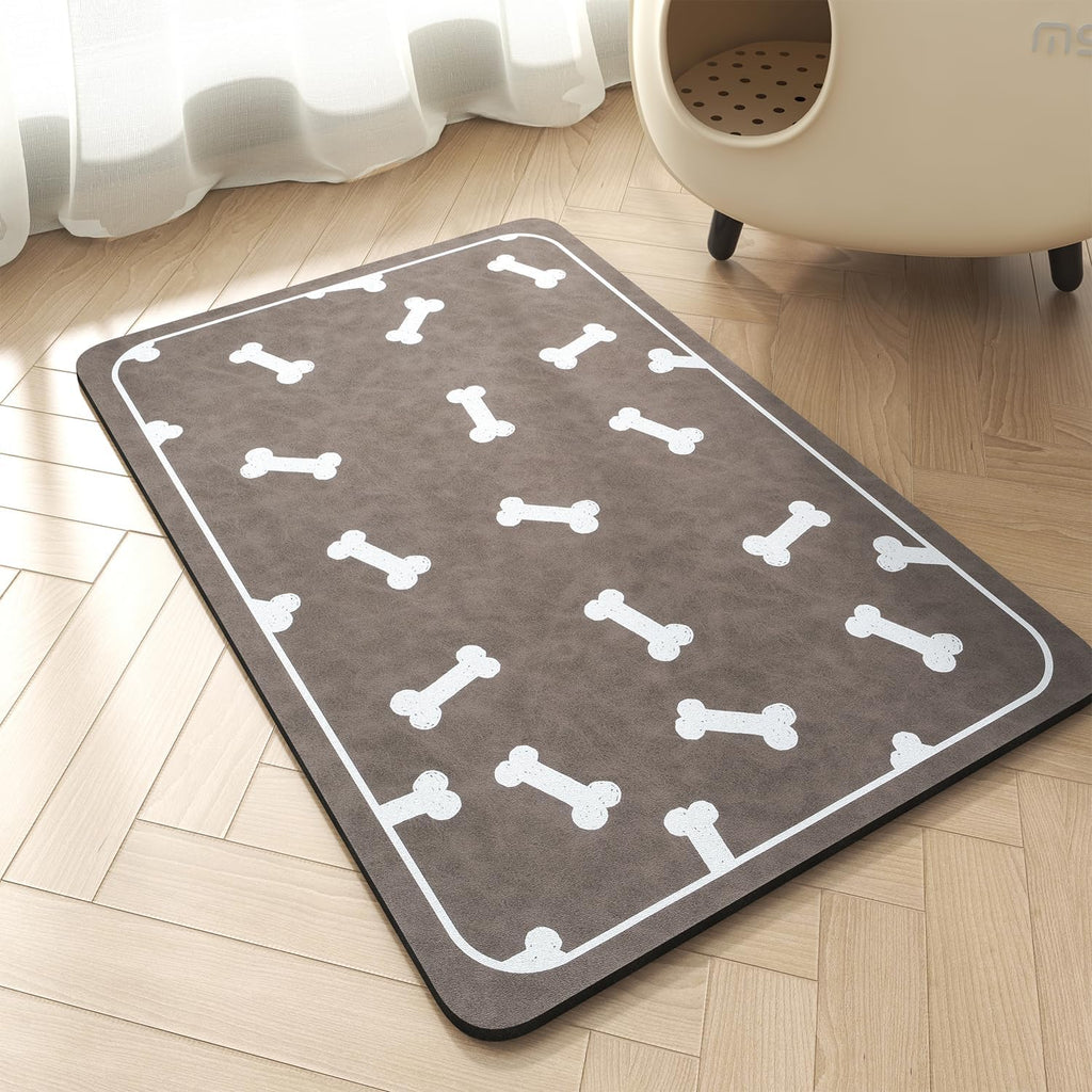 Pet Feeding Mat-Absorbent Dog Mat for Food and Water Bowl-No Stains Easy Clean Dog Food Mat-Quick Dry Dog Water Dispenser Mat-Puppy Supplies Dog Stuff-Dog Accessories Dog Water Bowl Mat