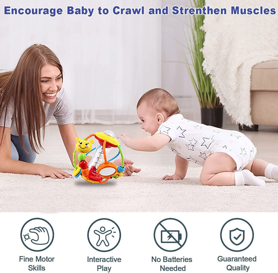 HOLA Baby Toys 0-6 Months Baby Toys 6-12 Months, Baby Rattles Activity Ball  Infant Toys Shaker Grab Spin Crawling 3 Month Baby Toys 6 to 12 Months