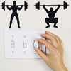 4 Pieces Weightlifting Vinyl Decal Sticker Fitness Gym Workout Cute Funny Sticker for Light Switch Our Wall Outlet Home Wallpaper for Living Room Bedroom Kitchen Art Picture DIY Kids Teen Adult
