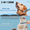 Dog Grooming Brush and Metal Comb, Undercoat Rake for Dogs Grooming Supplies Dematting Deshedding Brush for Shedding, Cat Brush Deshedder Brush Dogs Shedding Tool for Long Matted Haired Pets, Blue