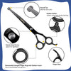 Dog Grooming Scissors Kit Professional,Titanium-Plated Stainless Steel Dog Scissors for Grooming Face and Paws with Safety round Tip,Grooming Scissors for Dogs & Cats,Curved Scissors for Dog Grooming