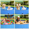 Foldable Dog Pool, Collapsible Hard Plastic Dog Swimming Pool, Portable Bath Tub for Pets Dogs and Cats, Outdoor Collapsible Pet Bathing Tub for Dogs Cats and Kids 47 X 12 Inches