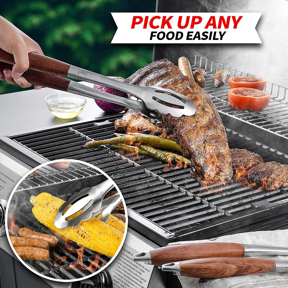 Extra Long Heavy Duty BBQ Grill Tools Set - 3 Piece Stainless