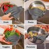 Snap N Strain Pot Strainer and Pasta Strainer - Adjustable Silicone Clip on Strainer for Pots, Pans, and Bowls - Kitchen Colander - Gray