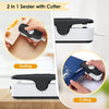 Bag Sealer, Heat Sealer with Cutter 2 in 1 Mini Bag Sealers, Portable Food Sealer Mini Sealing Machine Kitchen Gadget for Chip Bags Plastic Bags Food Storage (Battery Included)